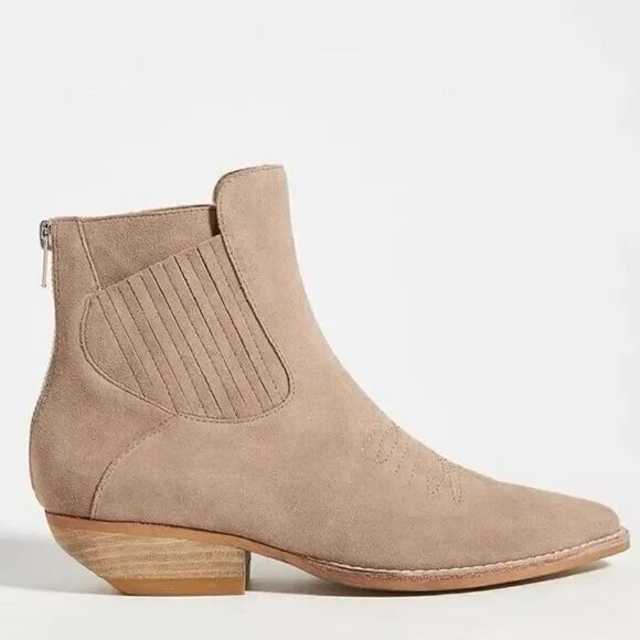 Anthropologie x Silent D Taupe Puly Western Boots US 8 - Picture 1 of 10